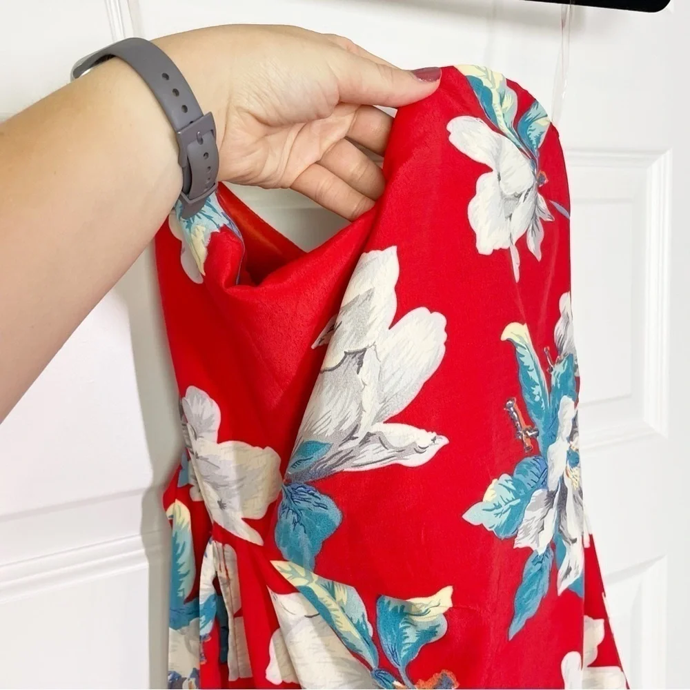 New Pink Lily Steal a Kiss Floral Strapless Mini Dress in Red Women’s Size Small